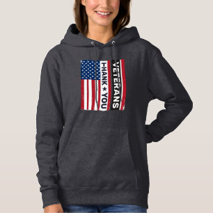 Thank You Veterans Distressed Flag Vector Design_1 Hoodie