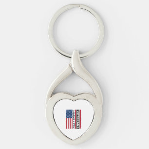 Thank You Veterans Distressed Flag Vector Design_1 Key Ring