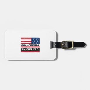 Thank You Veterans Distressed Flag Vector Design_1 Luggage Tag