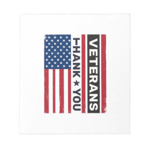 Thank You Veterans Distressed Flag Vector Design_1 Notepad