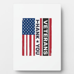 Thank You Veterans Distressed Flag Vector Design_1 Plaque