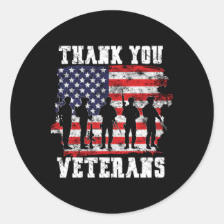 Thank You Veterans For Veterans Day Classic Round Sticker