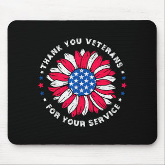 Thank You Veterans For Your Service Sunflower Vete Mouse Pad