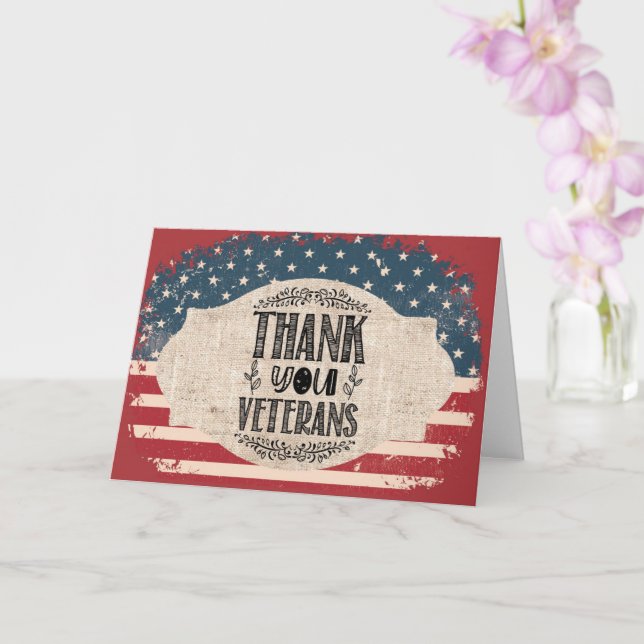 Thank You Veterans Greeting Card (Orchid)
