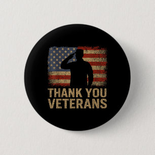 Thank You Veterans Military Veterans Day 6 Cm Round Badge
