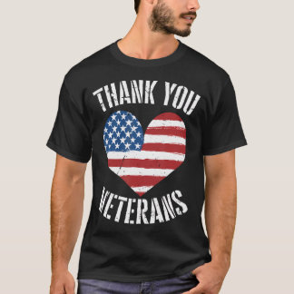 Thank You Veterans Patriotic American Flag Veteran T-Shirt