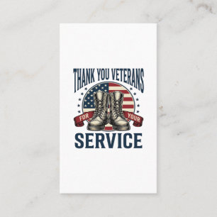 Thank You Veterans Patriotic Boots Vintage Design_ Business Card