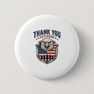 Thank You Veterans Patriotic Eagle Shield Shirt_1 6 Cm Round Badge