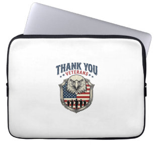 Thank You Veterans Patriotic Eagle Shield Shirt_1 Laptop Sleeve