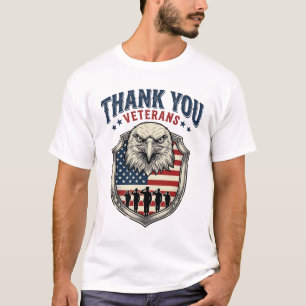 Thank You Veterans Patriotic Eagle Shield Shirt_1 T-Shirt