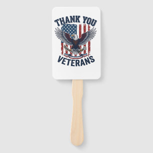 Thank You Veterans Patriotic Eagle Vintage Hand Fan
