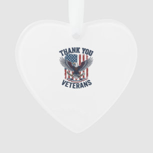 Thank You Veterans Patriotic Eagle Vintage Ornament