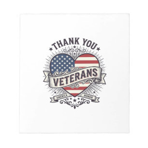 Thank You Veterans Patriotic Heart Vector Design_1 Notepad
