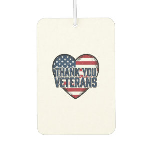 Thank You Veterans Patriotic Heart Vintage Design_ Car Air Freshener