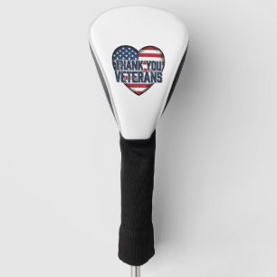 Thank You Veterans Patriotic Heart Vintage Design_ Golf Head Cover