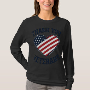 Thank You Veterans Patriotic Heart Vintage Shirt D