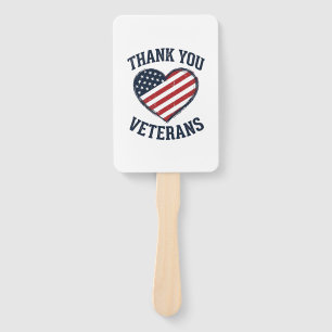 Thank You Veterans Patriotic Heart Vintage Shirt D Hand Fan