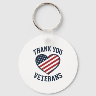 Thank You Veterans Patriotic Heart Vintage Shirt D Key Ring