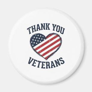 Thank You Veterans Patriotic Heart Vintage Shirt D Magnet