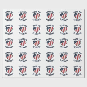 Thank You Veterans Patriotic Heart Vintage Shirt D Wrapping Paper