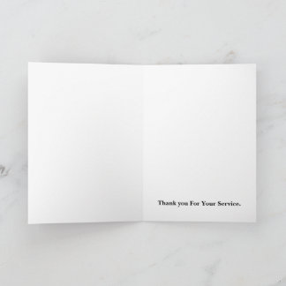 Thank You Veterans Patriotic Military Service Gift Card