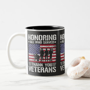 Thank You Veterans Patriotic Military Service Gift Two-Tone Coffee Mug