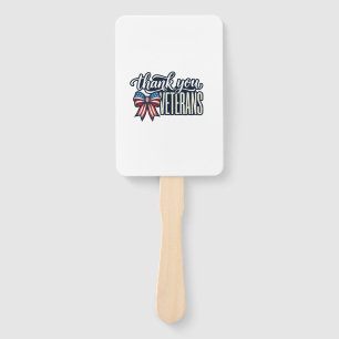 Thank You Veterans Patriotic Ribbon Vintage Shirt_ Hand Fan