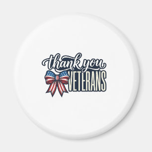 Thank You Veterans Patriotic Ribbon Vintage Shirt_ Magnet