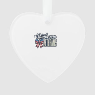 Thank You Veterans Patriotic Ribbon Vintage Shirt_ Ornament