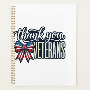 Thank You Veterans Patriotic Ribbon Vintage Shirt_ Planner
