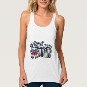 Thank You Veterans Patriotic Ribbon Vintage Shirt_ Singlet