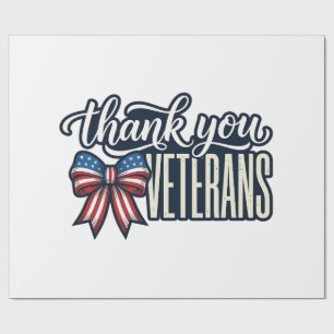 Thank You Veterans Patriotic Ribbon Vintage Shirt_ Wrapping Paper