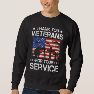 Thank You Veterans Poppy Flower Combat Boots Veter Sweatshirt