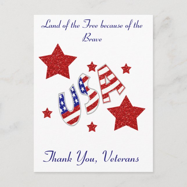 Thank You Veterans Postcard (Front)