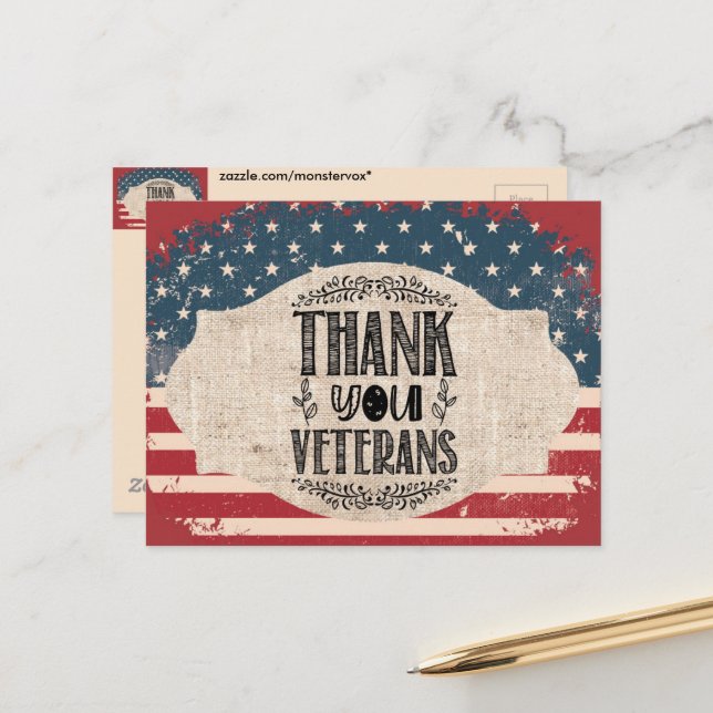 Thank You Veterans Postcard (Front/Back In Situ)