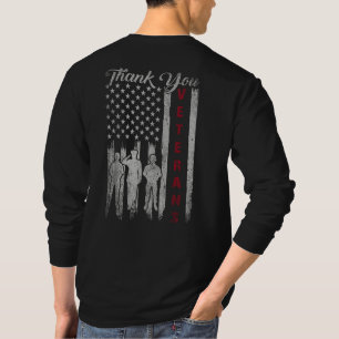 Thank You Veterans Proud Patriotic USA Flag T-Shirt