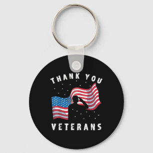 Thank You Veterans Soldier Us Flag America Memoria Key Ring