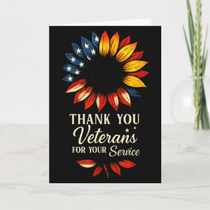 Thank You Veterans Sunflower Military Veterans Day Card