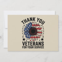 Thank You Veterans Sunflower Military Veterans Day