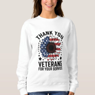 Thank You Veterans Sunflower Military Veterans Day Sweatshirt