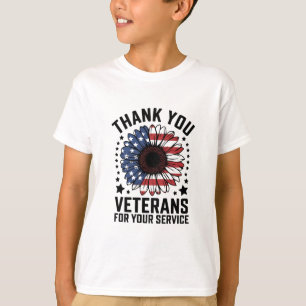 Thank You Veterans Sunflower Military Veterans Day T-Shirt