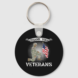 Thank You Veterans Usa Flag Proud Soldier Memorial Key Ring