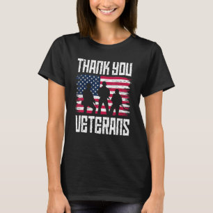 Thank You Veterans Veterans Day 2022 US Flag Patri T-Shirt