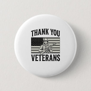 Thank You Veterans Vintage Flag Soldier Shirt Desi 6 Cm Round Badge