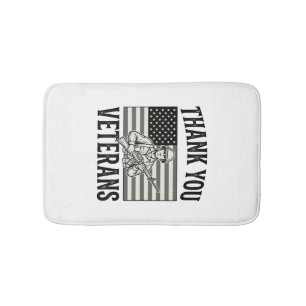Thank You Veterans Vintage Flag Soldier Shirt Desi Bath Mat
