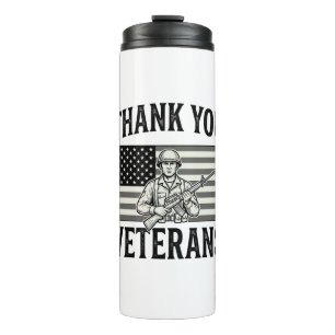 Thank You Veterans Vintage Flag Soldier Shirt Desi Thermal Tumbler
