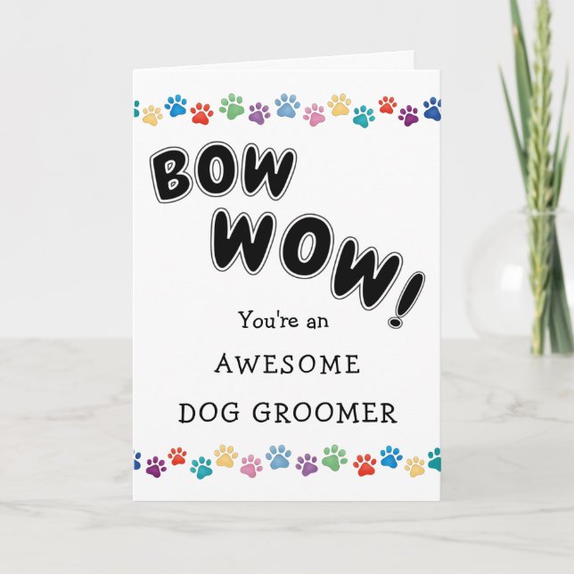 Thank You Veterinary Dog Walker Groomer Caregiver Card (Front)