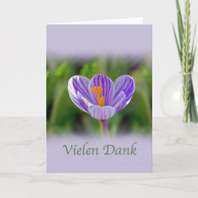Thank you, Vielen Dank, German, Flowers You Card (Front)