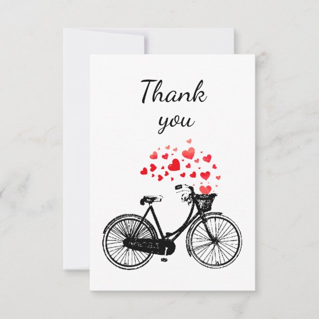 Thank You Vintage Bike Love Hearts (Front)