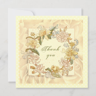 Thank You Vintage Blush Pink Polka Dot Girly